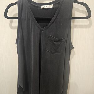 Another Love Soft Stretchy Black V-Neck Tank Top
